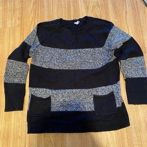 Gap Gray and Black Striped Sweater